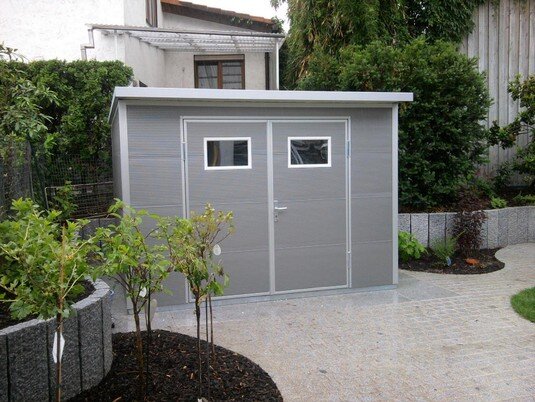 Gartenhasu Pultdach Gartenhaus mit Pultdach und einer Doppelflügeligen Tür